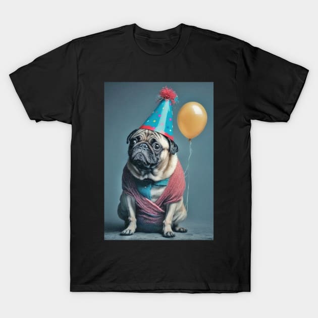 Pug Dog Birthday Card #6 T-Shirt by candiscamera